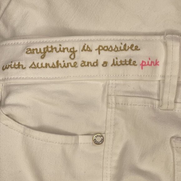 Lilly Pulitzer South Ocean Crop Skinny Jean In Resort White - Raw‎ Hem - Picture 4 of 16